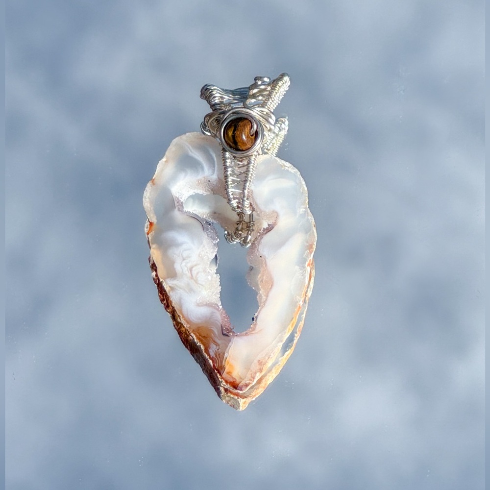 Sliced Agate Tiger Eye Necklace
